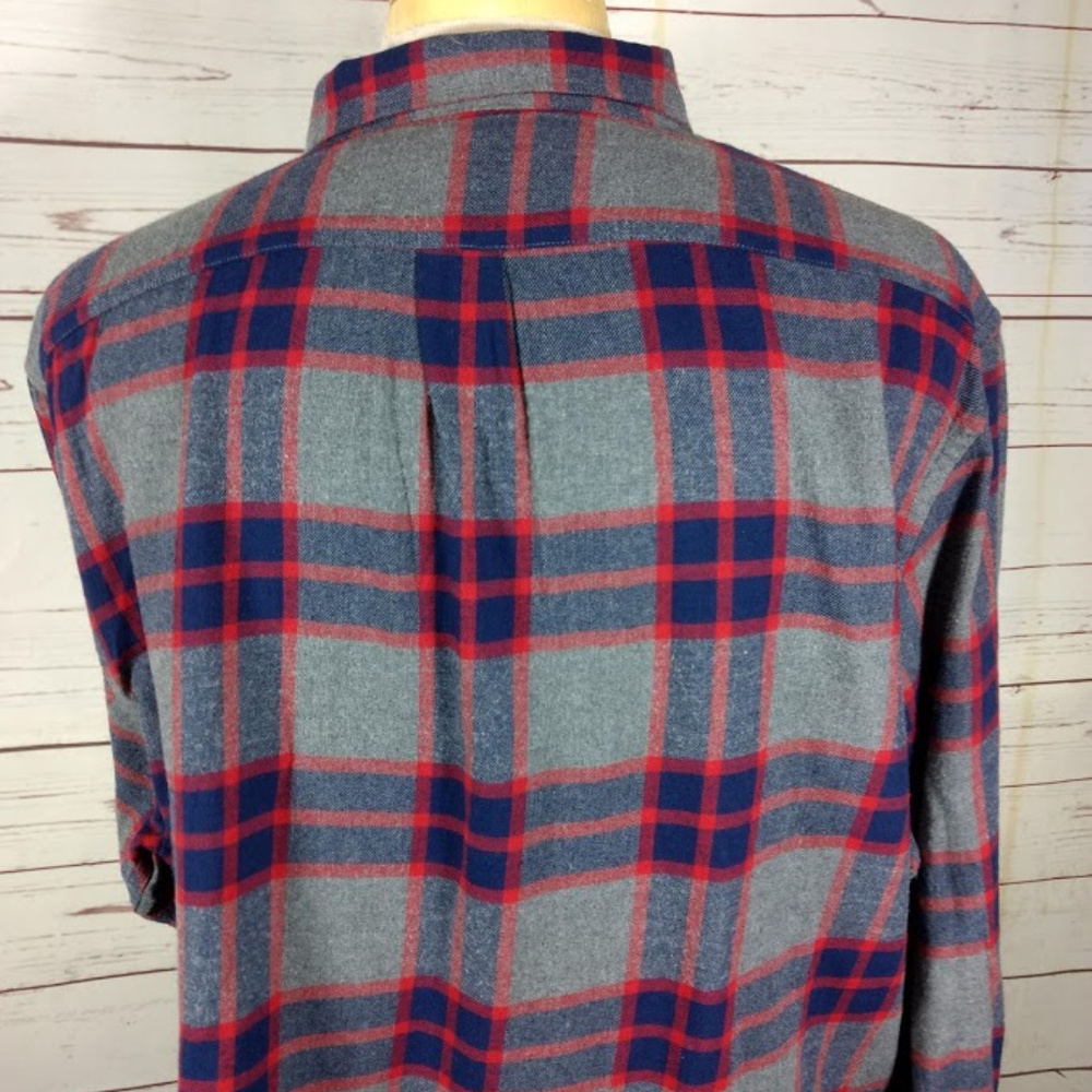Old Navy Slim Fit Mens Gray Flannel Shirt XXL - Picture 5 of 6